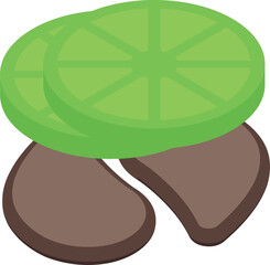 Sticker - Lime eye patch icon isometric vector. Gel mask. Skin facial