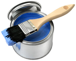 Wall Mural - Paint brush and can