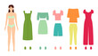 © k_tatsiana - Paper doll with fashion clothes for different events, vector illustration