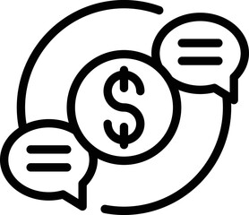 Poster - Money chat icon outline vector. Service development. Strategy work