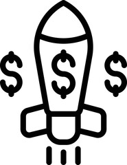 Poster - Finance rocket icon outline vector. Business idea. Success strategy