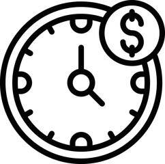 Poster - Time is money icon outline vector. Idea startup. Creative work