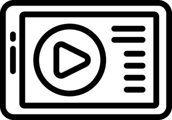 Poster - Play video icon outline vector. Business success. Finance creative