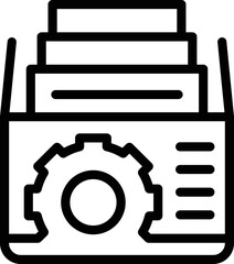 Poster - office desk icon outline vector. service people. finance creative