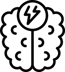 Poster - Brainstorming icon outline vector. Business idea. Work person
