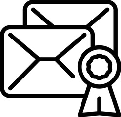 Poster - Mail emblem icon outline vector. People business. Finance creative