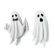 © NeoLeo - 3d render, textile ghost character clip art set, isolated on transparent background