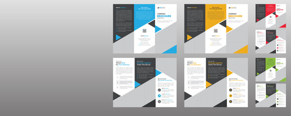 creative corporate business trifold brochure template vector layout, modern trifold brochure leaflet