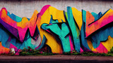 Fototapeta Fototapety dla młodzieży do pokoju - Colorful graffiti on urban wall as background texture design
