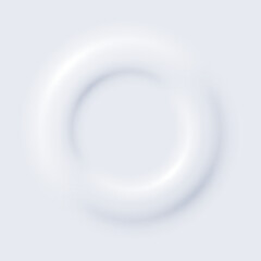 Poster - Neumorphism style, circle white button with shadow vector illustration.