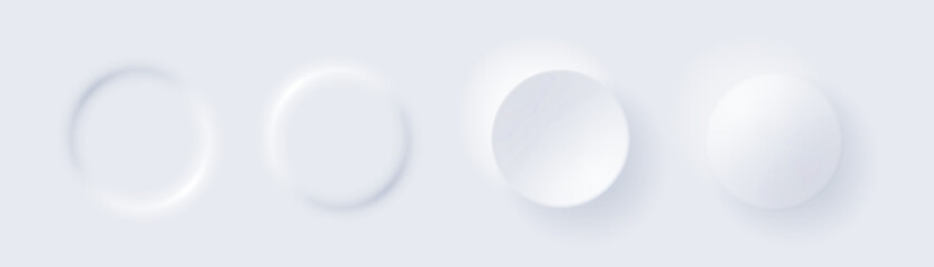 Poster - Neumorphism round buttons set. Creative elements for minimal UI design. Vector illustration.