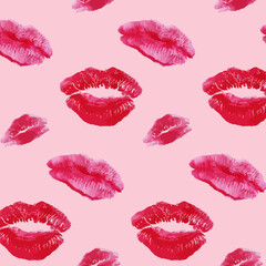 set of lips pattern romance pink bright