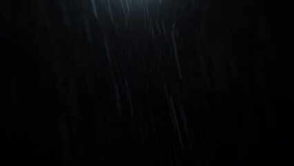 Wall Mural - Night rain. 4k Loop Rain Drops Falling in rainy season. Real Rain speedy at night. Shower rainfall. 4K Rain falling Footages. Can use as Alpha black abstract background. Raining texture movement.