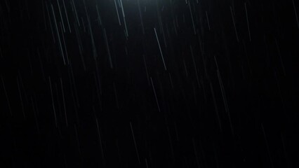 Wall Mural - Night rain. 4k Loop Rain Drops Falling in rainy season. Real Rain speedy at night. Shower rainfall. 4K Rain falling Footages. Can use as Alpha black abstract background. Raining texture movement.