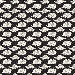 Sticker - hand drawn clouds pattern background
