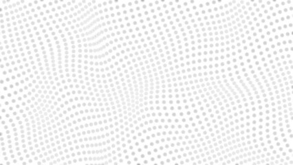 White futuristic abstract background of looping animated warping gray dots