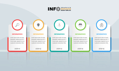 Poster - vector illustration infographic design template with icons and 5 options or steps.can be used for procss,presentations,layout,banner,info graph.