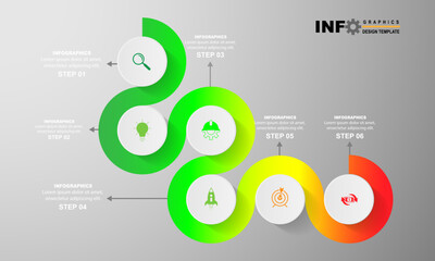 Poster - Webvector illustration infographic design template with icons and 6 options or steps.