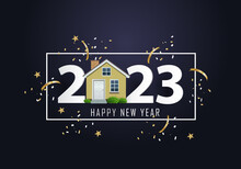 Happy New Year 2023. 2023 With House
