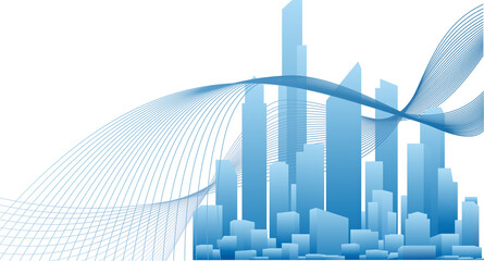 Conceptual city business background