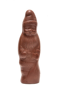 Chocolate Santa isolated.