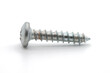 Screws in a close up, wood screws, white background, cropped image