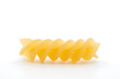 Pasta in a close up, pasta, fusilli, noodle, white background, cropped image