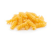 Pasta in a close up, pasta, fusilli, noodle, white background, cropped image