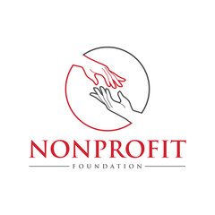 Hand help logo and symbols for charity