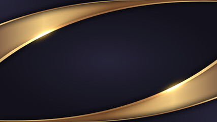 Poster - abstract background 3d elegant template golden and purple curved shape and lighting sparking luxury 