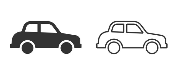 Poster - car icon profile. car symbols profile view. sedan car icon. transport symbol. vector illustration