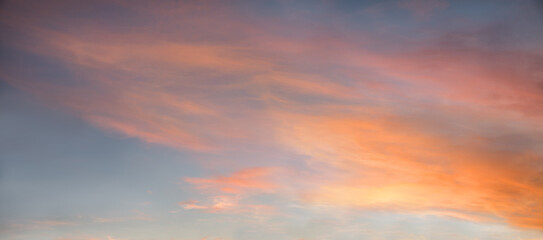 Wall Mural - beautiful sunset sky panorama with colorful clouds, square format