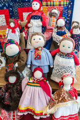 Wall Mural - Slavic dolls are amulets from evil spirits. Traditional folk toys