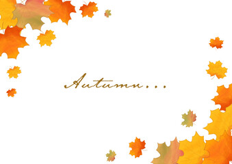 autumn background with maple watercolor leaves. maple leaf with watercolor effect, autumn leaves, le