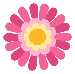 Poster - Pink flower. Garden blossom in decorative cute style