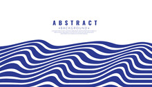 Abstract Blue Wavy Lines Background. Sea Concept. Vector Illustration.