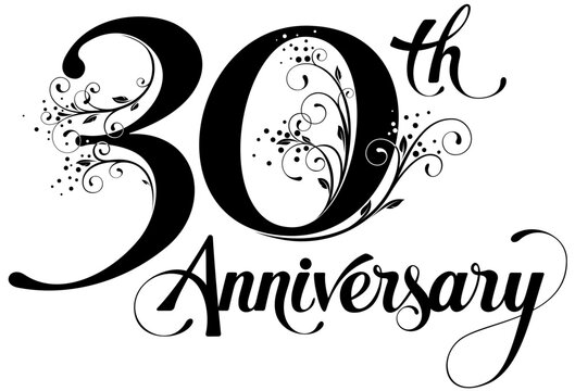 30th Anniversary - custom calligraphy text