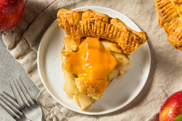 Canvas Print - Homemade Sweet American Apple Pie with Cheddar Cheese