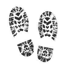 Footprint With Grunge Effect. PNG.