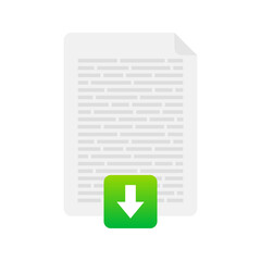 Leinwandbilder - Download file icon. Document downloading concept. Trendy flat design. Vector illustration