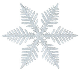decorative xmas snowflake with glitter isolated