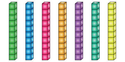Wall Mural - Dienes tens blocks. Base ten counting. Place value with base ten blocks.