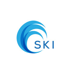 Sticker - SKI letter logo. SKI blue image on white background. SKI Monogram logo design for entrepreneur and business. SKI best icon.
