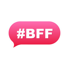 flat icon with red bff for concept design. vector design. vector logo.