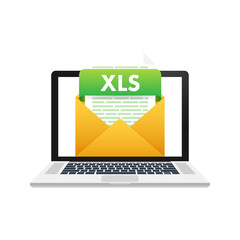 Leinwandbilder - Download XLS button. Downloading document concept. File with XLS label and down arrow sign. Vector illustration.