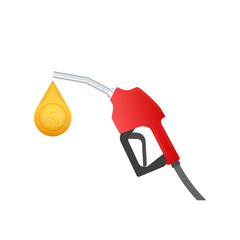 Wall Mural - Red gasoline pistol. Fueling gasoline or diesel vector web banner. Filling stations network, petroleum. Vector stock illustration.