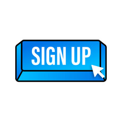 Aufkleber - blue sign up button in modern style. business vector icon. arrow icon.