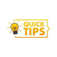 Quick tips icon badge. Ready for use in web or print design. Vector stock illustration.