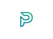 © Aalieff - Teal letter P Logo for Innovative and Tech Companies