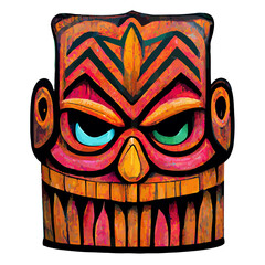 Tiki Mask, Tribal Mask, Ancient Carving, Voodoo Mask